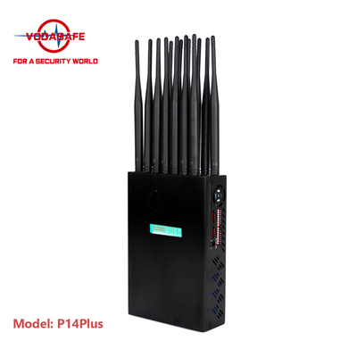 Fourteen Frequency Bands Wireless Signal Blocker 20 - 25 Meters High Power Handheld