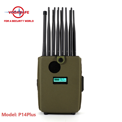 Fourteen Frequency Bands Wireless Signal Blocker 20 - 25 Meters High Power Handheld